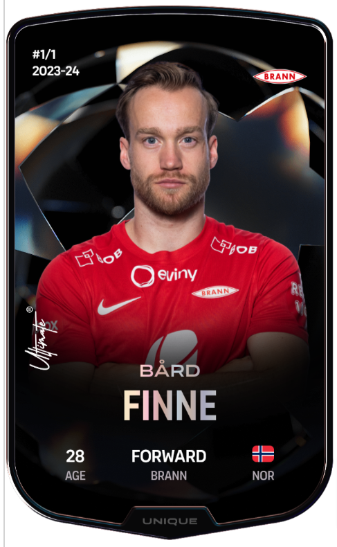 Bård Finne - hans unike digitale spillerkort
